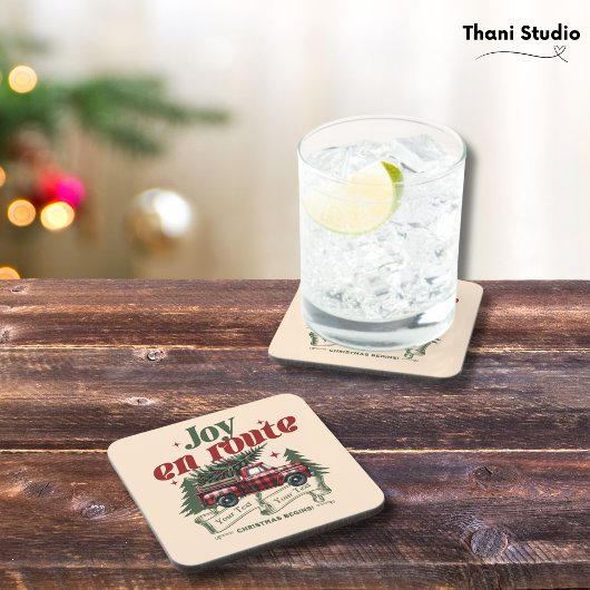 Joy en route Christmas Begins Truck & X-Mas Tree Getränkeuntersetzer