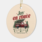 Joy en route Christmas Begins Truck & X-Mas Tree Keramik Ornament (Links)