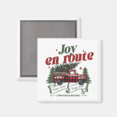 Joy En Route Christmas Begins Truck X Mas Tree Magnet (Vorderseite/Rückseite)