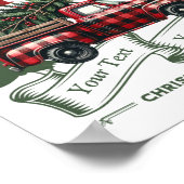 Joy En Route Christmas Begins Truck X Mas Tree Poster (Ecke)