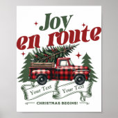 Joy En Route Christmas Begins Truck X Mas Tree Poster (Vorne)