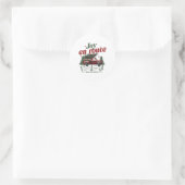 Joy En Route Christmas Begins Truck X Mas Tree Runder Aufkleber (Tasche)