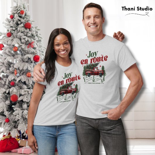 Joy en route Christmas Begins Truck & X-Mas Tree T-Shirt