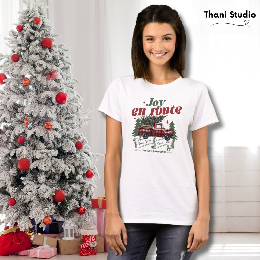 Joy en route Christmas Begins Truck & X-Mas Tree T-Shirt