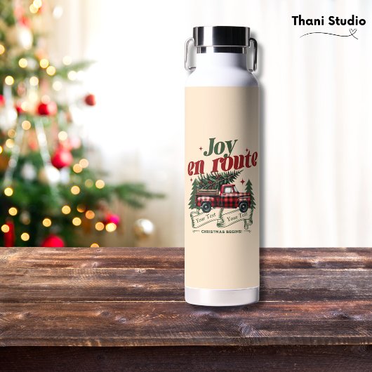 Joy en route Christmas Begins Truck & X-Mas Tree Trinkflasche