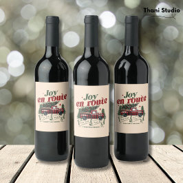 Joy en route Christmas Begins Truck & X-Mas Tree Weinetikett