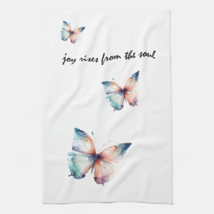 Joy erhebt sich vom Soul Butterfly Geschirrtuch