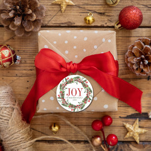 Joy Familienname Weihnachtsfeier Runder Aufkleber