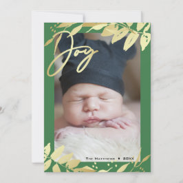 Joy Family Foto Gold Green Botanische Weihnachten