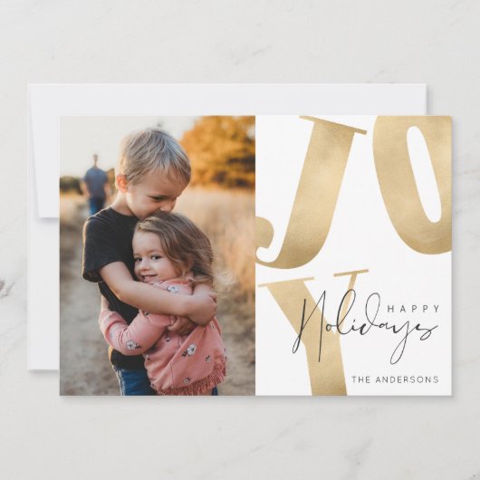 Joy Family Foto Happy Holidays Weihnachten (Vorderseite)