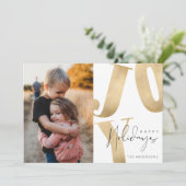 Joy Family Foto Happy Holidays Weihnachten (Stehend Vorderseite)