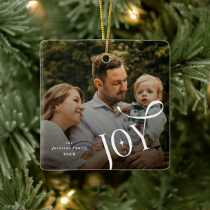 Joy Family Foto Weihnachten  Keramikornament