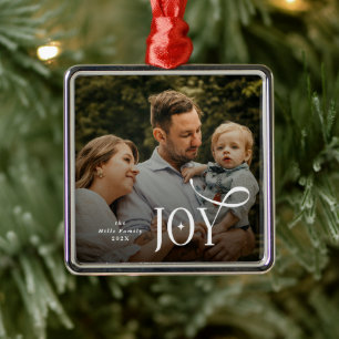 Joy Family Foto Weihnachten  Ornament Aus Metall