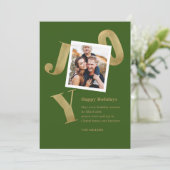 Joy Family Foto Weihnachtskarten-Skript Feiertagskarte (Stehend Vorderseite)