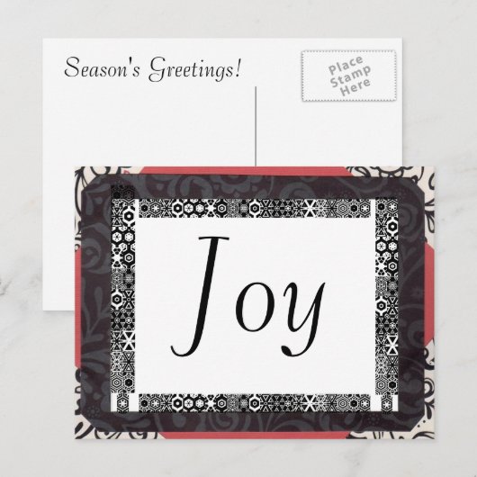 Joy! Feiertagspostkarte (Vorne/Hinten)