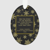 Joy! Festivals Gold und Schwarz Elegantes Weihnach Ornament (Rückseite)