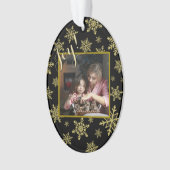 Joy! Festivals Gold und Schwarz Elegantes Weihnach Ornament (Vorderseite)