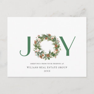 JOY Festive Pine Cones Weihnachtsgrüße Urlaub Postkarte