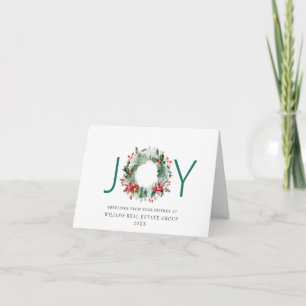 JOY Festiver Stechpalmen-Beeren-Kranz Weihnachtsgr Feiertagskarte