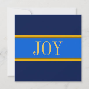 JOY Festliche königsblaue und goldgelbe Streifen Feiertagskarte