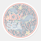 Joy Finds Me By The Sea – Boho Beach  Runder Aufkleber (Vorderseite)