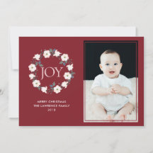 Joy Floral Wreath Blush Burgundy Weihnachts-Foto