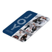 JOY Foliage Lettering Blue Foto Collage Magnet (Linke Seite)