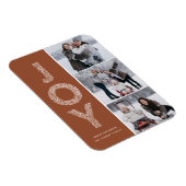 JOY Foliage Lettering Terracotta Foto Collage Magnet (Rechte Seite)