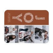 JOY Foliage Lettering Terracotta Foto Collage Magnet (Horizontal)