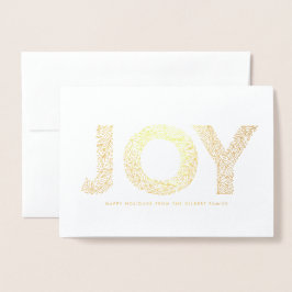 JOY Foliage Typografy Christmas Foto Folienkarte