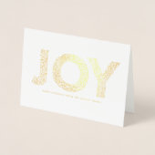 JOY Foliage Typografy Christmas Foto Folienkarte (Vorderseite)