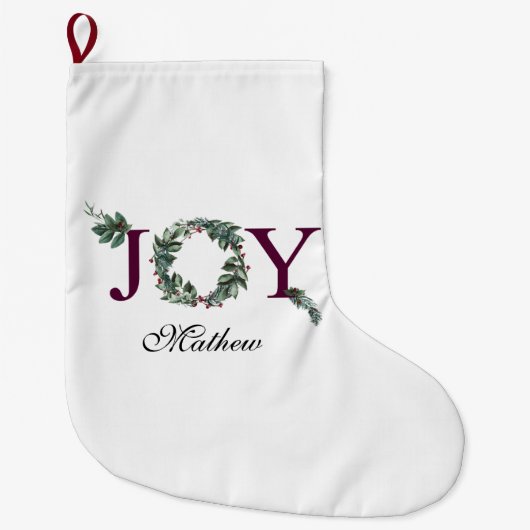 Joy for the holidays großer weihnachtsstrumpf (Vorderseite)