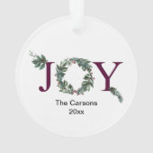 Joy for the holidays ornament frosted (Rückseite)
