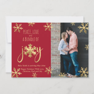 Joy Foto Christmas Pregnancy Announcement Cards Ankündigung