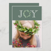 Joy Foto Eucalyptus Wreath Personalisiert Feiertagskarte (Vorne/Hinten)