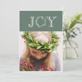 Joy Foto Eucalyptus Wreath Personalisiert Feiertagskarte