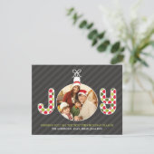 Joy Foto Holiday Weihnachtskarte Einladung (Stehend Vorderseite)