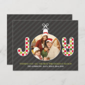 Joy Foto Holiday Weihnachtskarte Einladung (Vorne/Hinten)