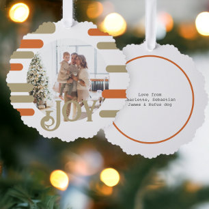 Joy Foto Weihnachten Personalisiert Ornament Karte