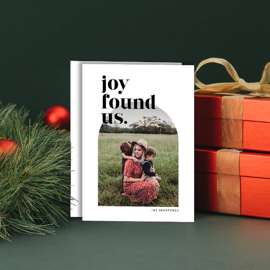 Joy Found US Arched Foto Holiday Card