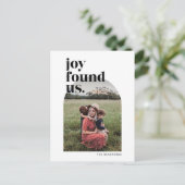 Joy Found US Arched Foto Holiday Postkarte (Stehend Vorderseite)