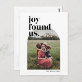 Joy Found US Arched Foto Holiday Postkarte (Vorne/Hinten)