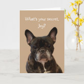 Joy French Bulldog Happy Birthday Karte (Gelbe Blume)