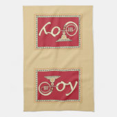 Joy French Horn Holiday Geschirrtuch (Vertikal)