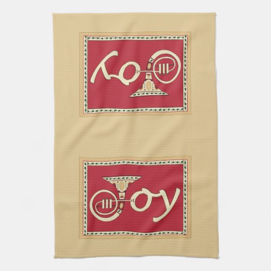Joy French Horn Holiday Geschirrtuch (Vertikal)