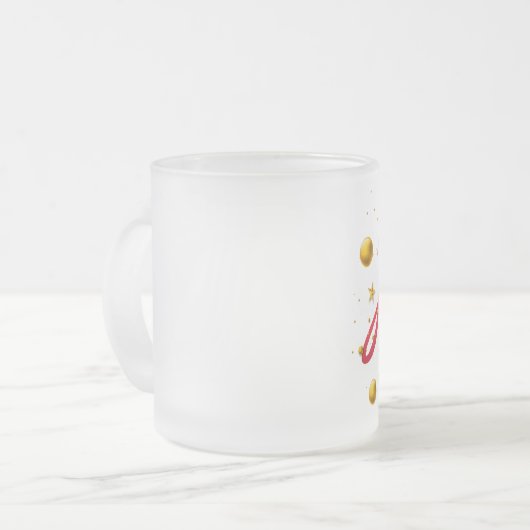 Joy - Frohe Weihnachten mit Gold Glass Ball Mattglastasse (Vorderseite Links)