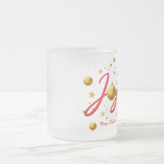 Joy - Frohe Weihnachten mit Gold Glass Ball Mattglastasse (Mittel)