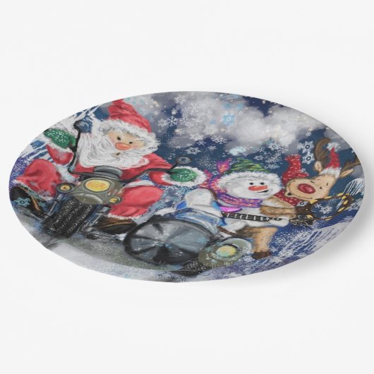 Joy - Frohe Weihnachten Pappteller (Schrägansicht)