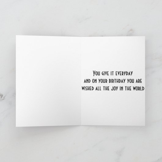 "JOY" FÜR SIE AM "GEBURTSTAG" KARTE (Innenseite)