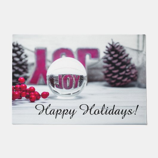 Joy Glass Ball Holiday Collection Fußmatte (Vorderseite)